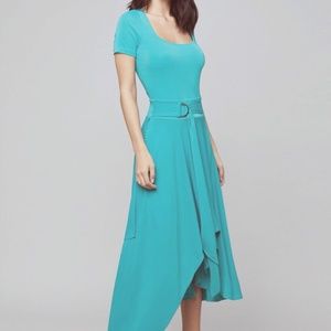 BEBE Sienna Belted dress party long elegant new